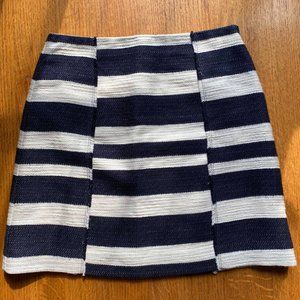 Loft Navy & White Striped Skirt